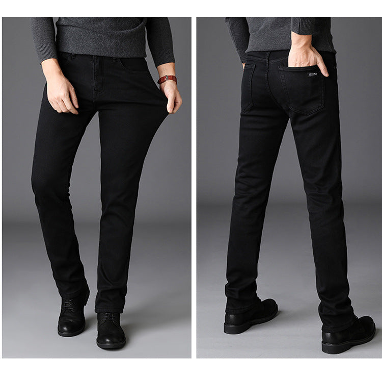 Men's Slim Straight Black Denim Jeans