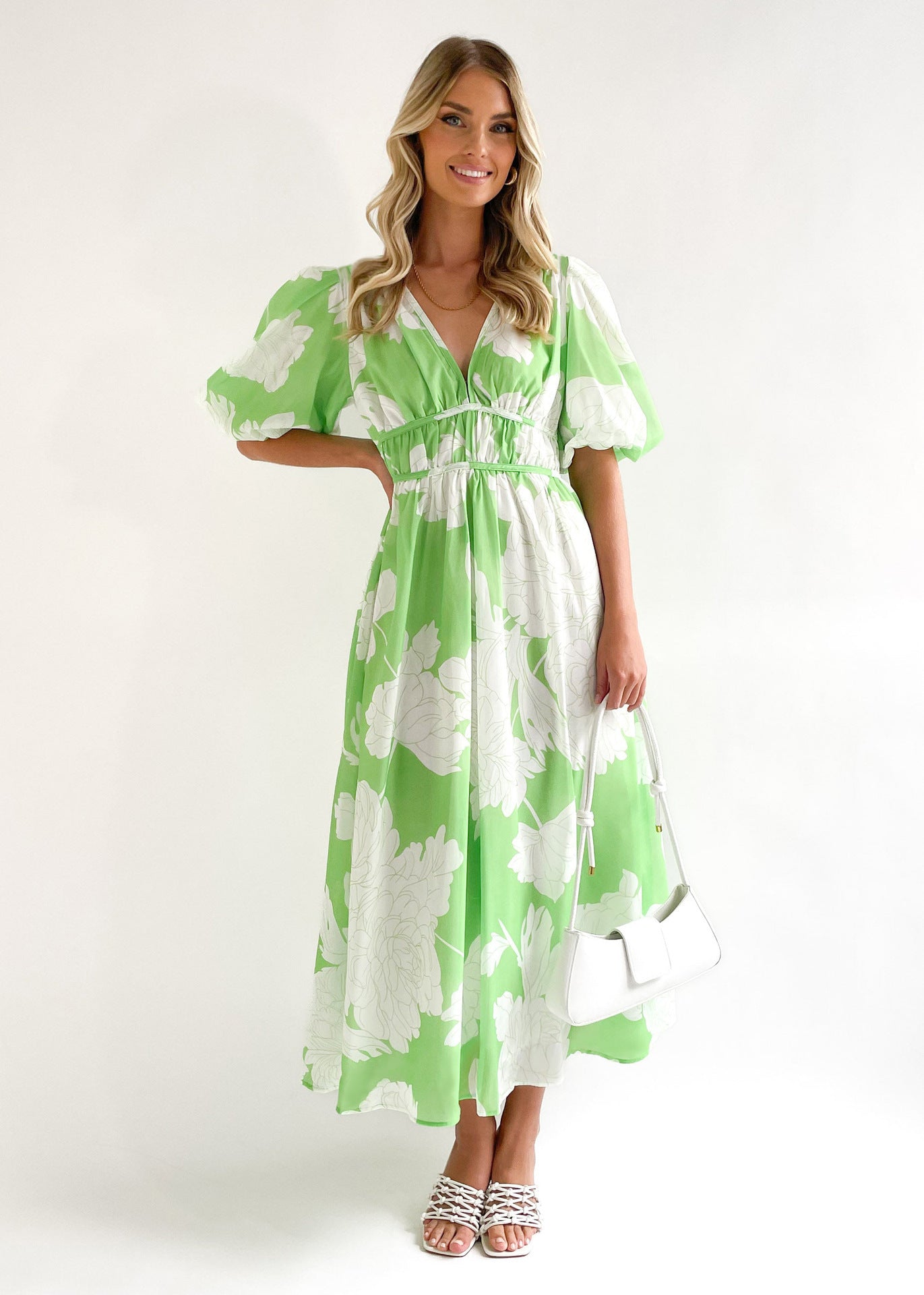 Robe longue en polyester imprimé pour femme - Style urbain tendance