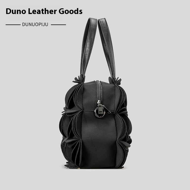 Flower-Shaped Portable PU Stitching Bag for Women
