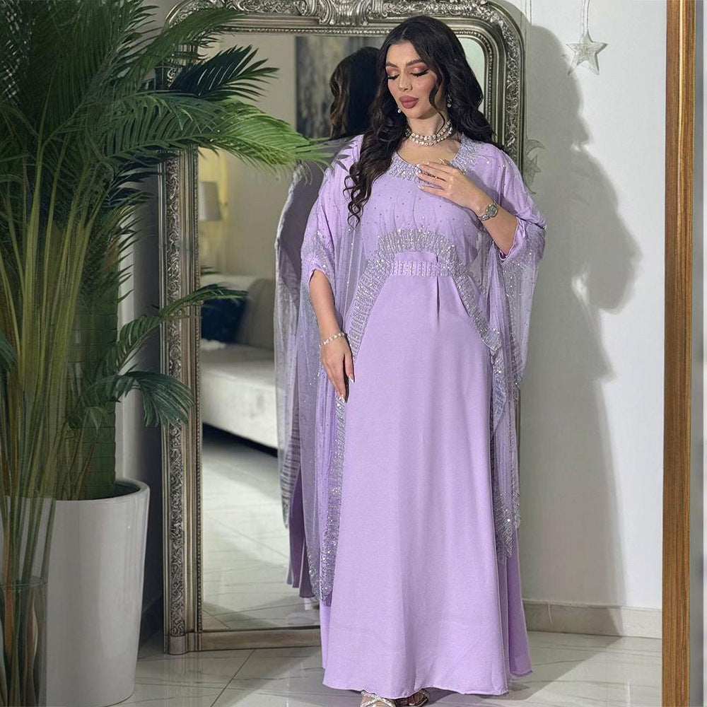Arab Women's Diamond Dress Dinner Robe