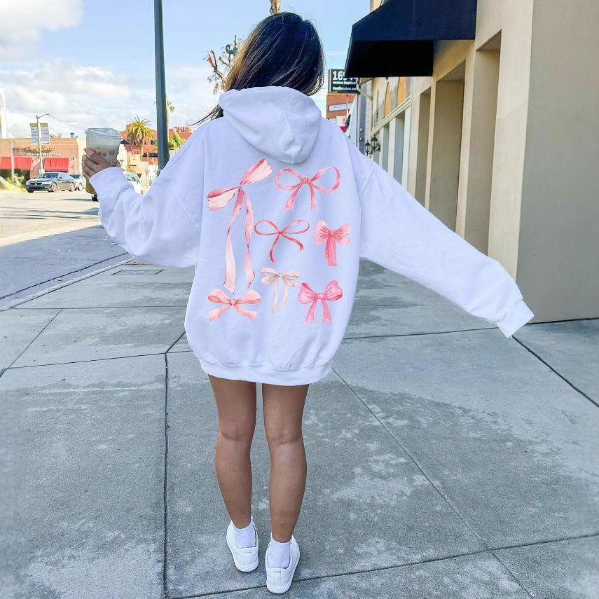 Pull à capuche à épaules tombantes pour femme