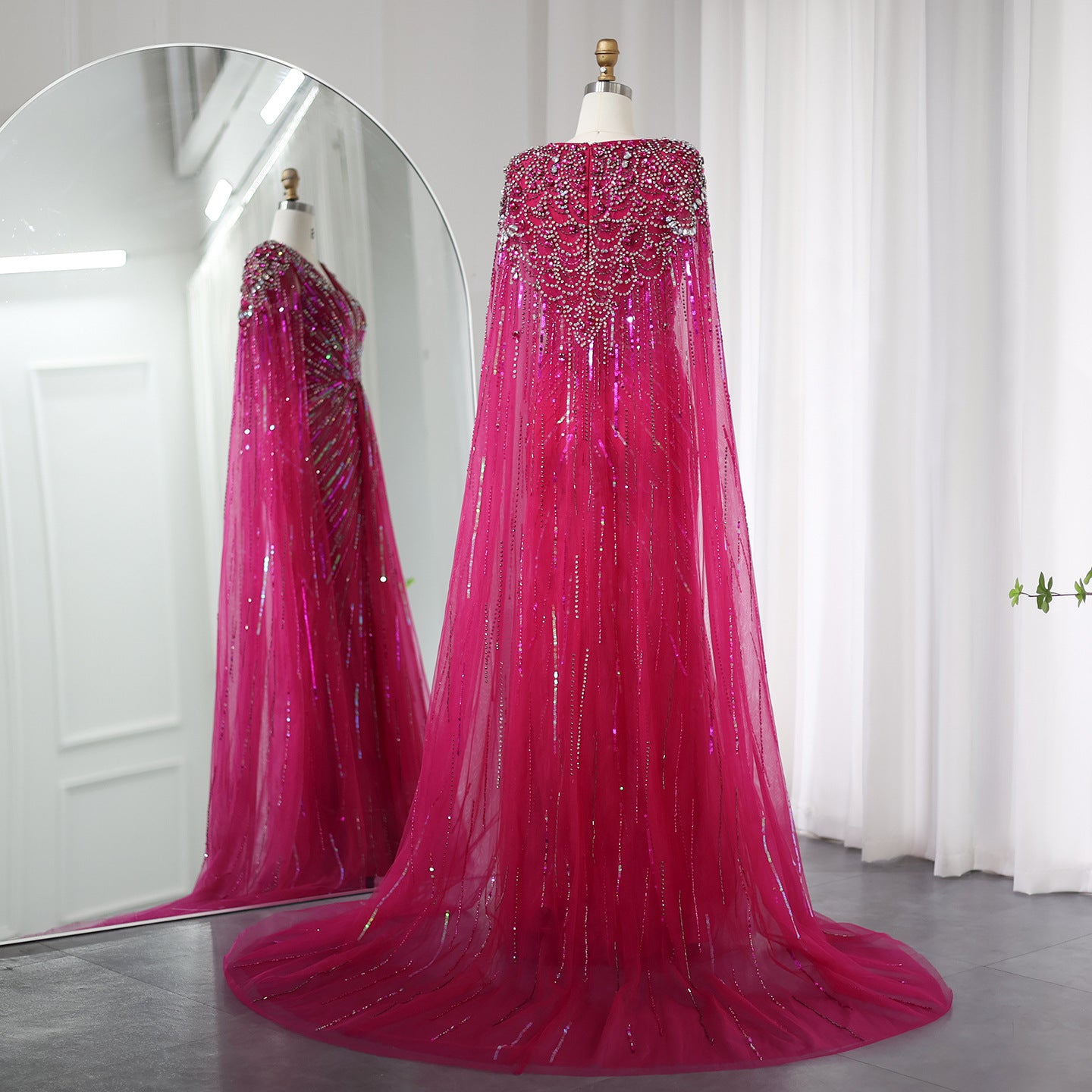 Elegant Long V-Neck Lace Dress in Multiple Colors
