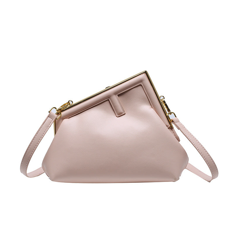 Irregular Textured One-Shoulder Bag - Medium Soft PU, 14x20x8cm