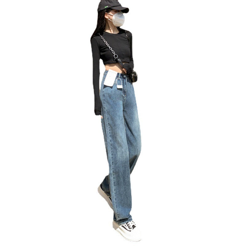 Plus Size High Waist Wide Leg Jeans for Women Autumn Winter