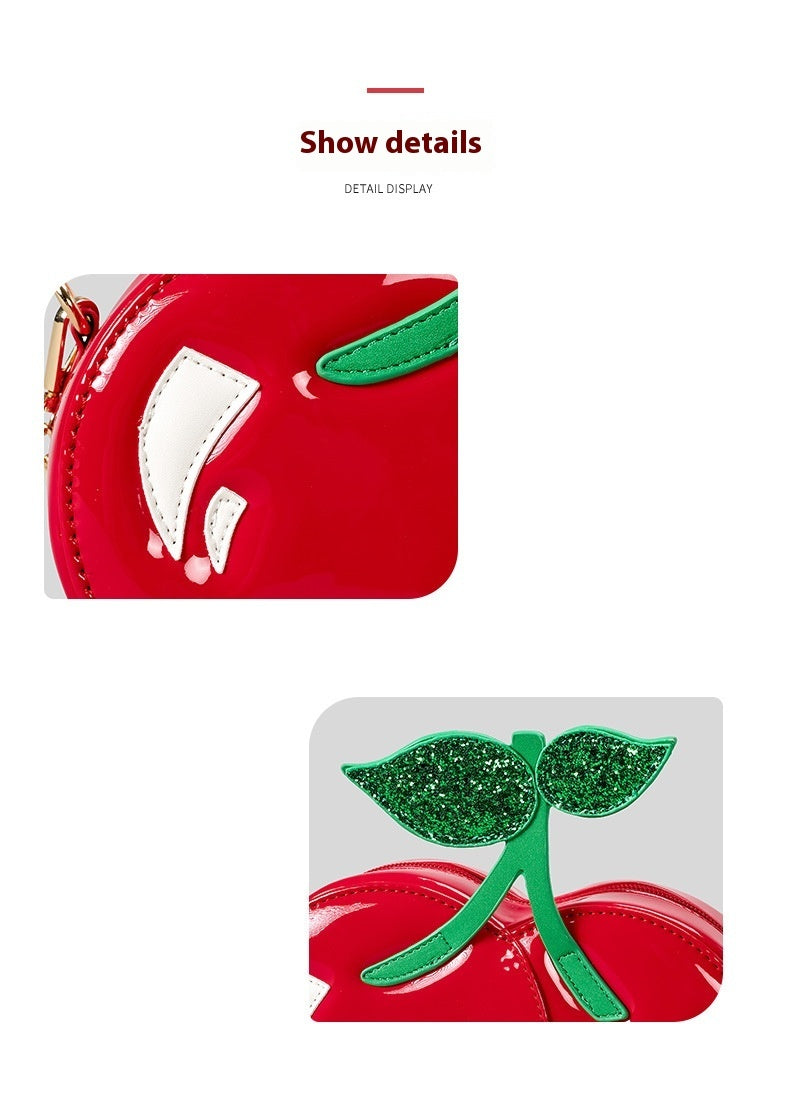 Sac messager à bandoulière en forme de cerise créative rouge en PU