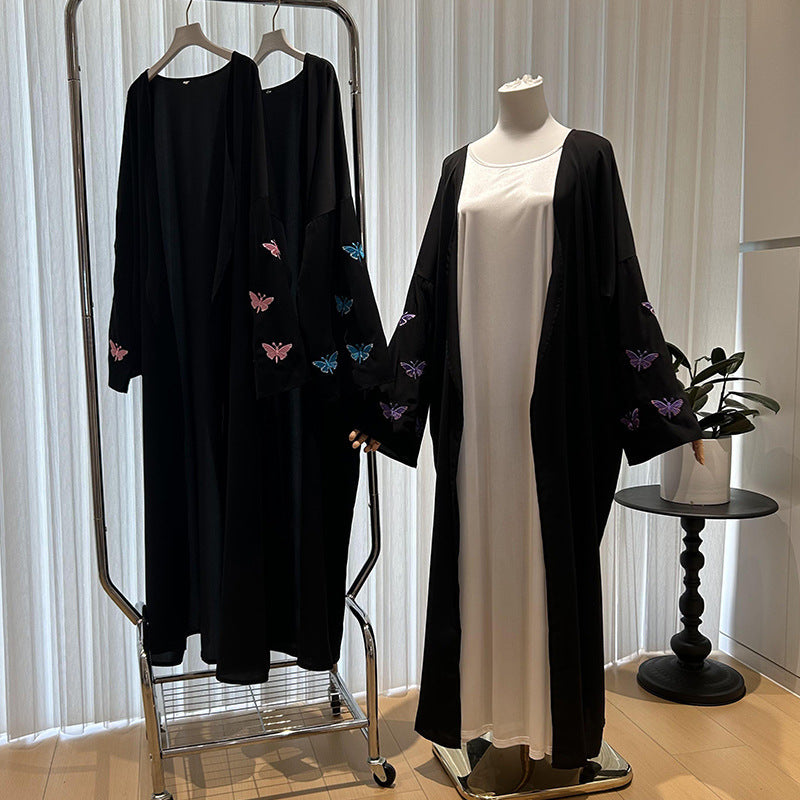 Robe à manches chauve-souris imprimé animal pour femmes musulmanes grandes tailles