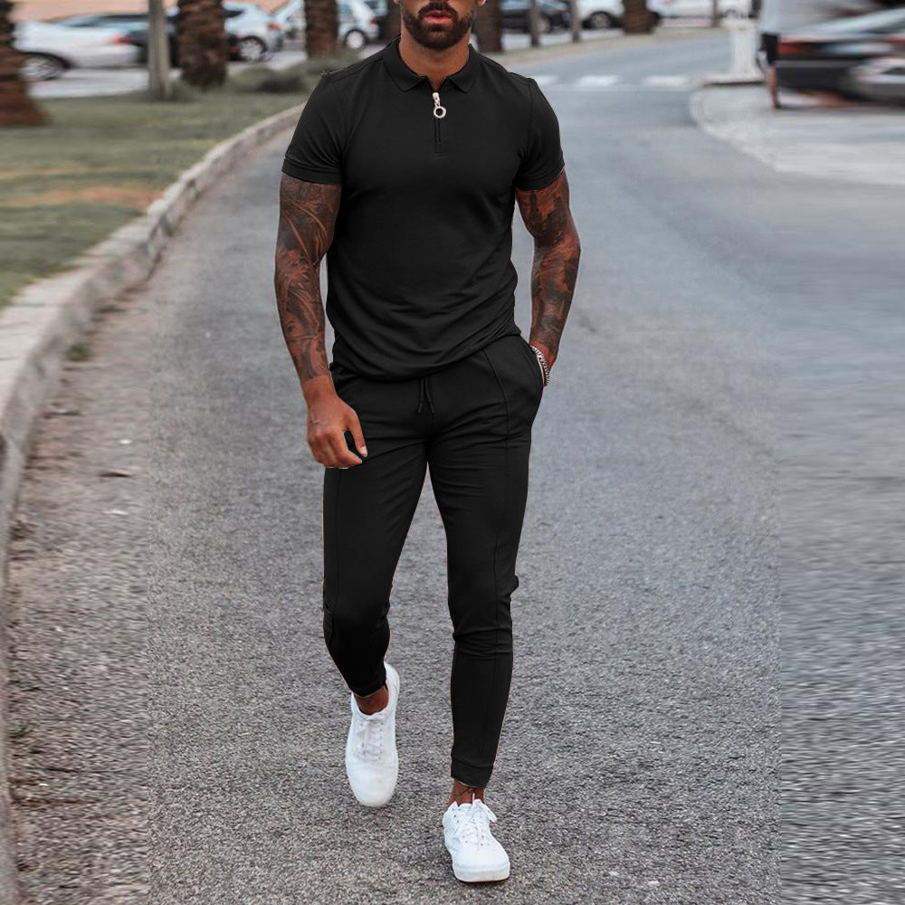 Ensemble Homme Été Casual Slim Fit T-Shirt & Pantalon