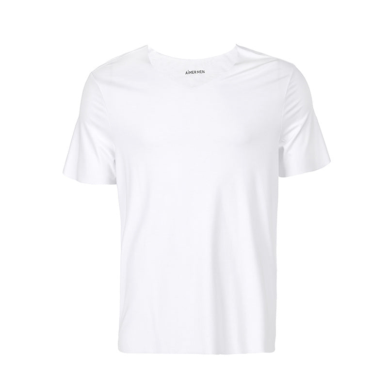 Men's Casual Modal Solid Color Short Sleeve Shirt