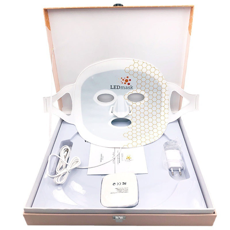 Silicone LED Photon Beauty Mask for Acne Treatment with Red & Blue Light Therapy