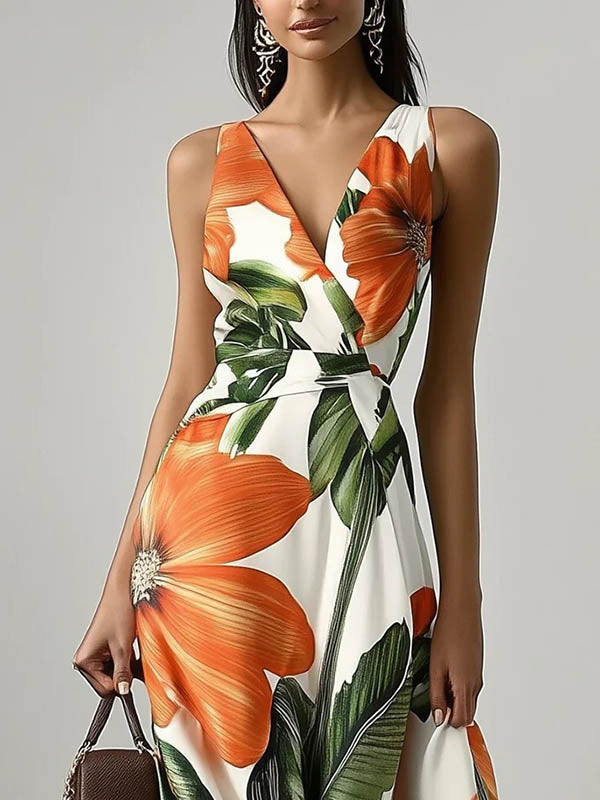 Printed Oversized Swing Dress with Girdle