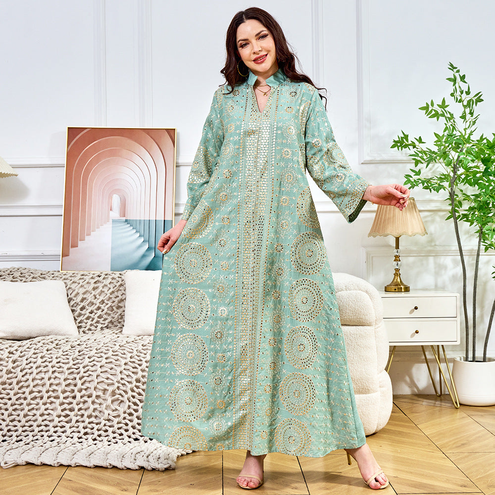 Arab Women's Fashion Personality New Beaded Dress