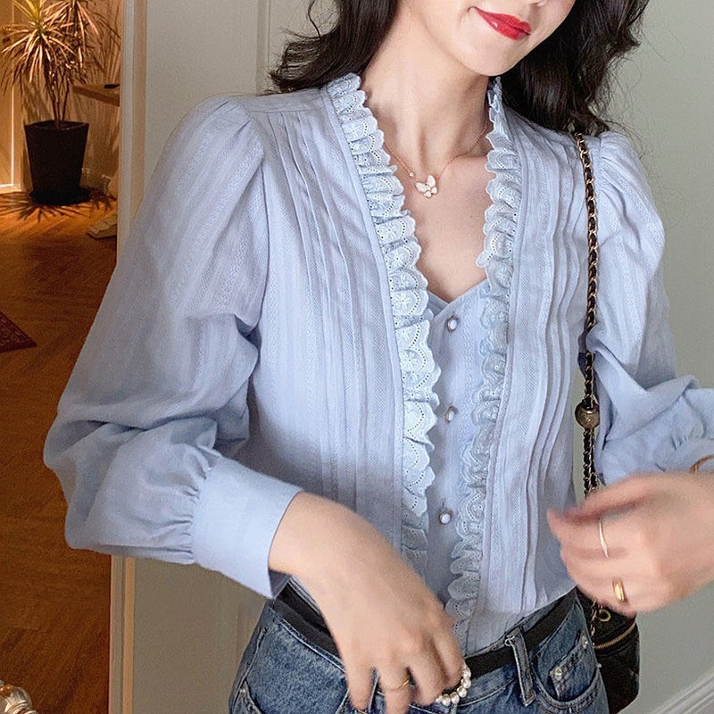 Vintage Style Design Niche French Shirt