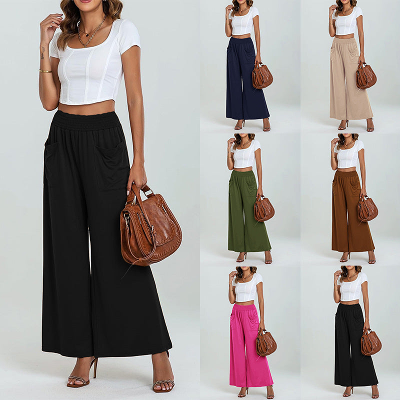 Pantalon de sport ample à taille haute et coupe large pour femme, liftant les hanches