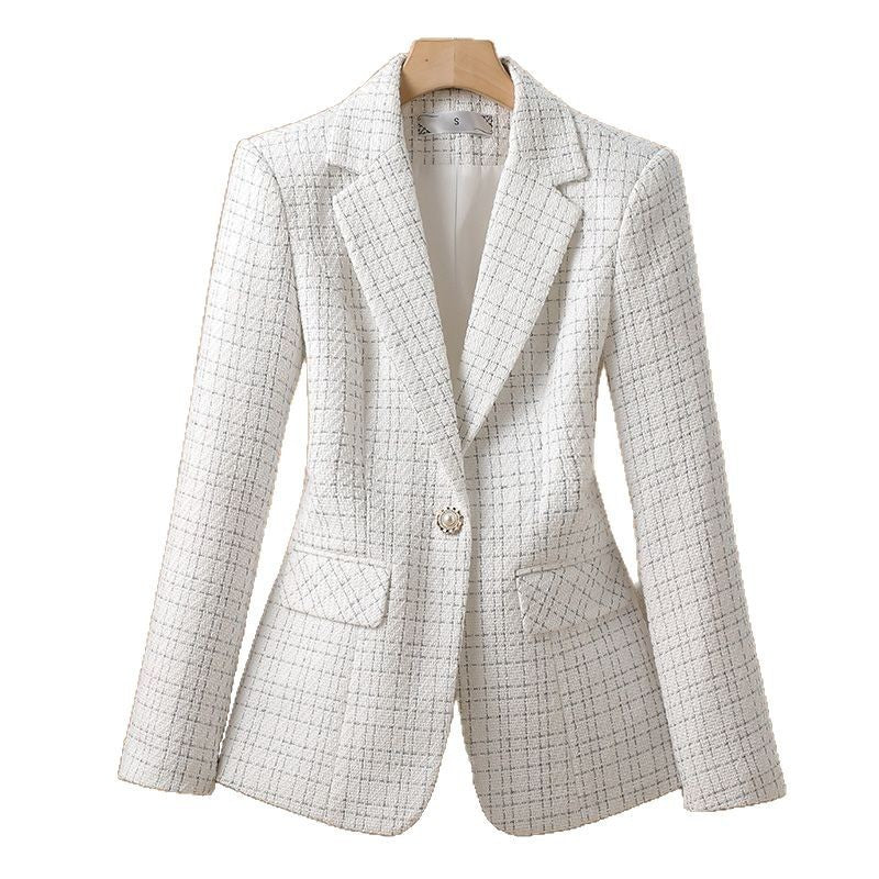 Elegant White Slim Fit Western Style Suit Coat Polyester