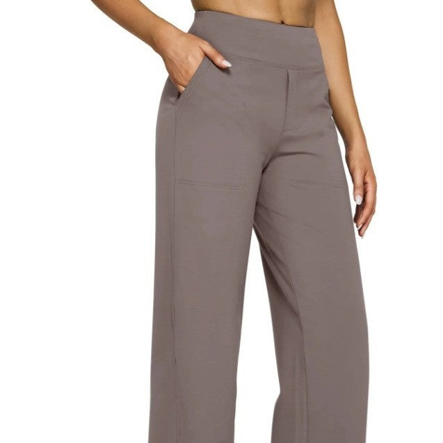 High Waist Knitted Straight Trousers with Pockets