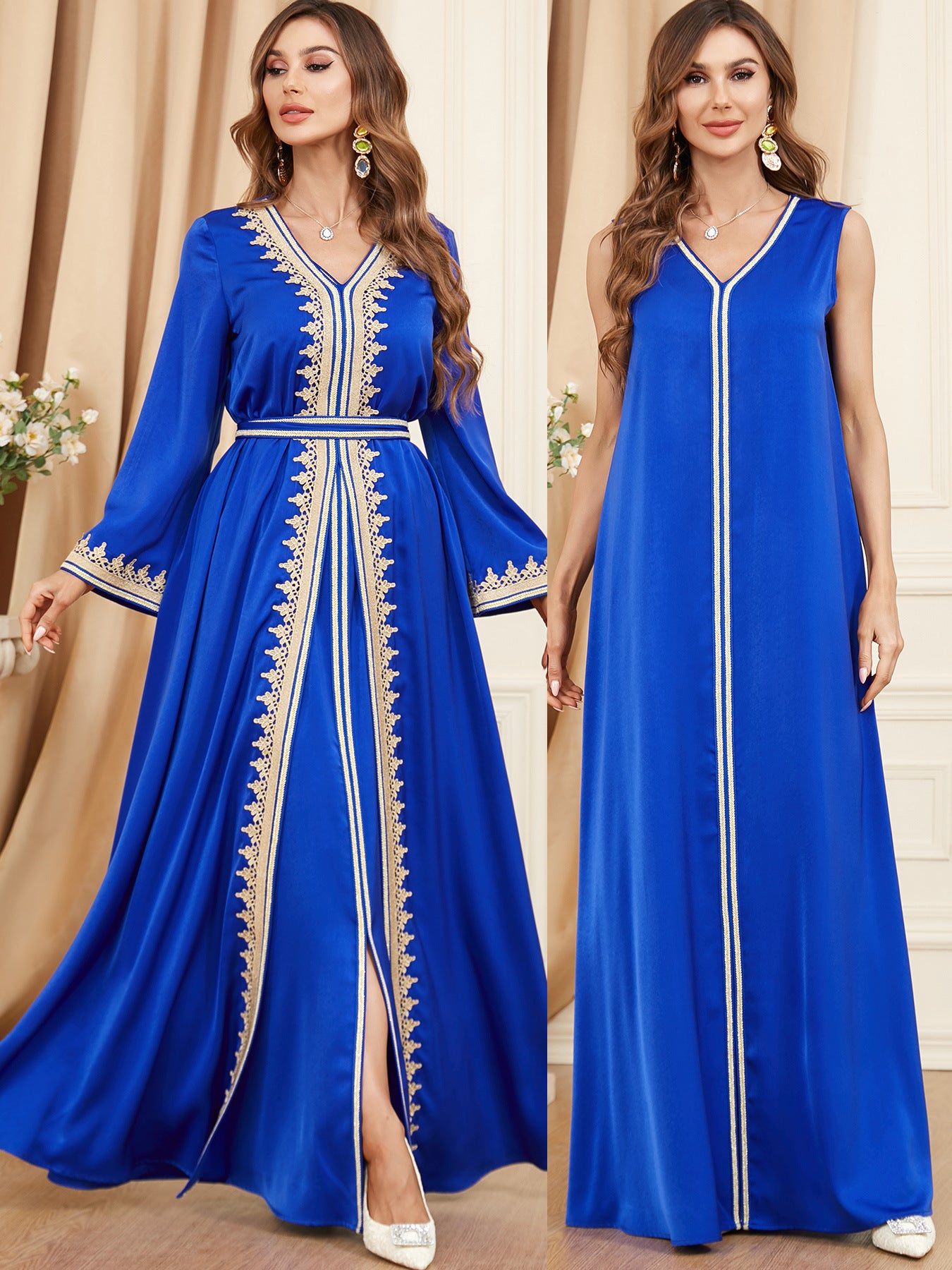 Muslim Women's Two-Piece Dress and Coat Set