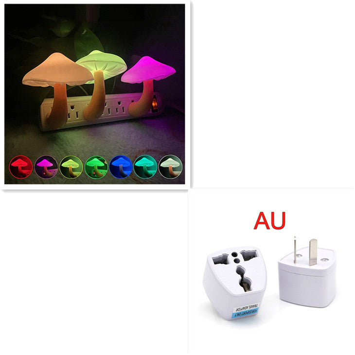Mushroom LED Night Light with Sensor Warm White EU US Plug Wall Socket Lamp
