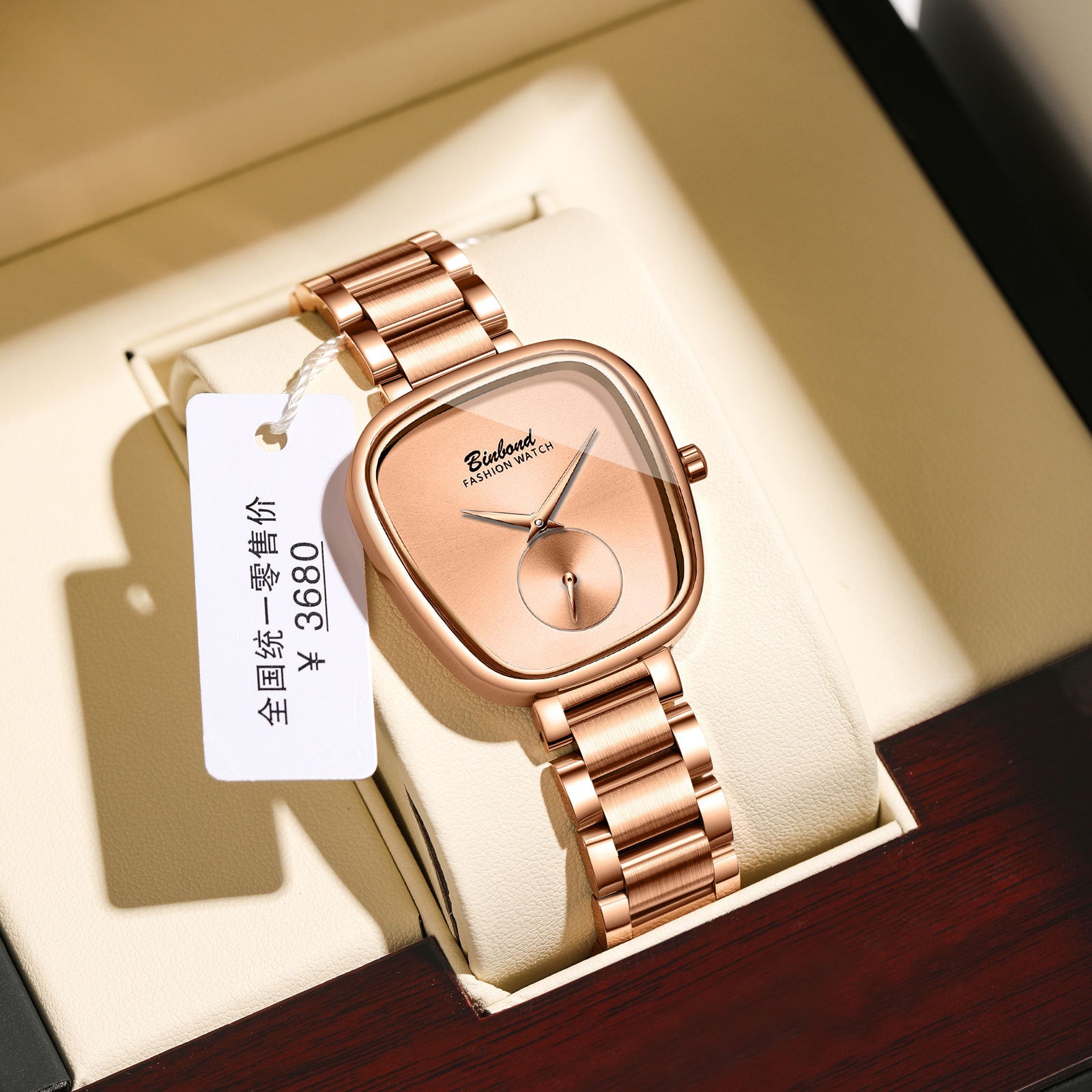 Montre à quartz étanche en acier inoxydable pour femme 34mm