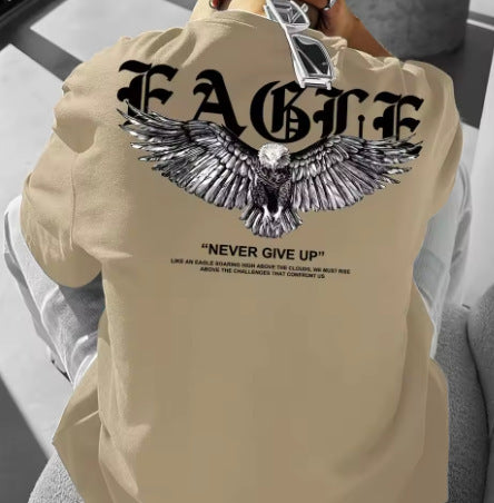 Summer Men's Loose Plus Size Print Round Neck Short Sleeve T-shirt