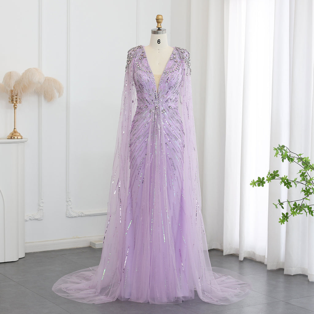 Elegant Long V-Neck Lace Dress in Multiple Colors