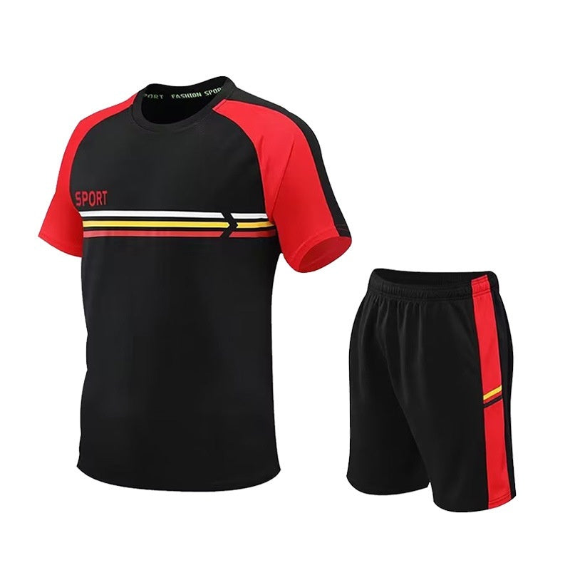 Quick Drying Men's Gradient Short Sleeve Two-Piece Set