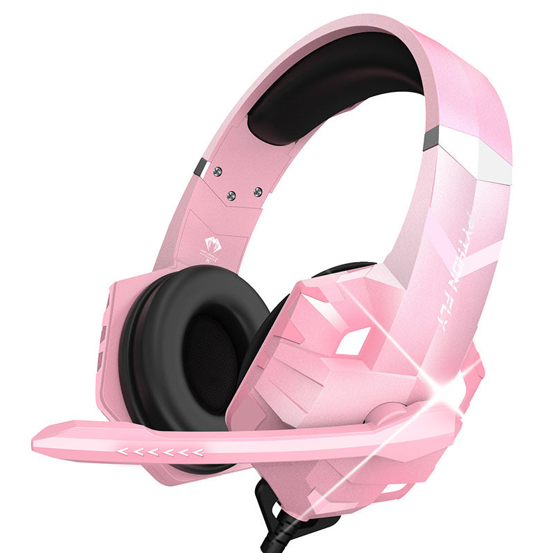 Wired Gaming Headset with Microphone and Breathing Light