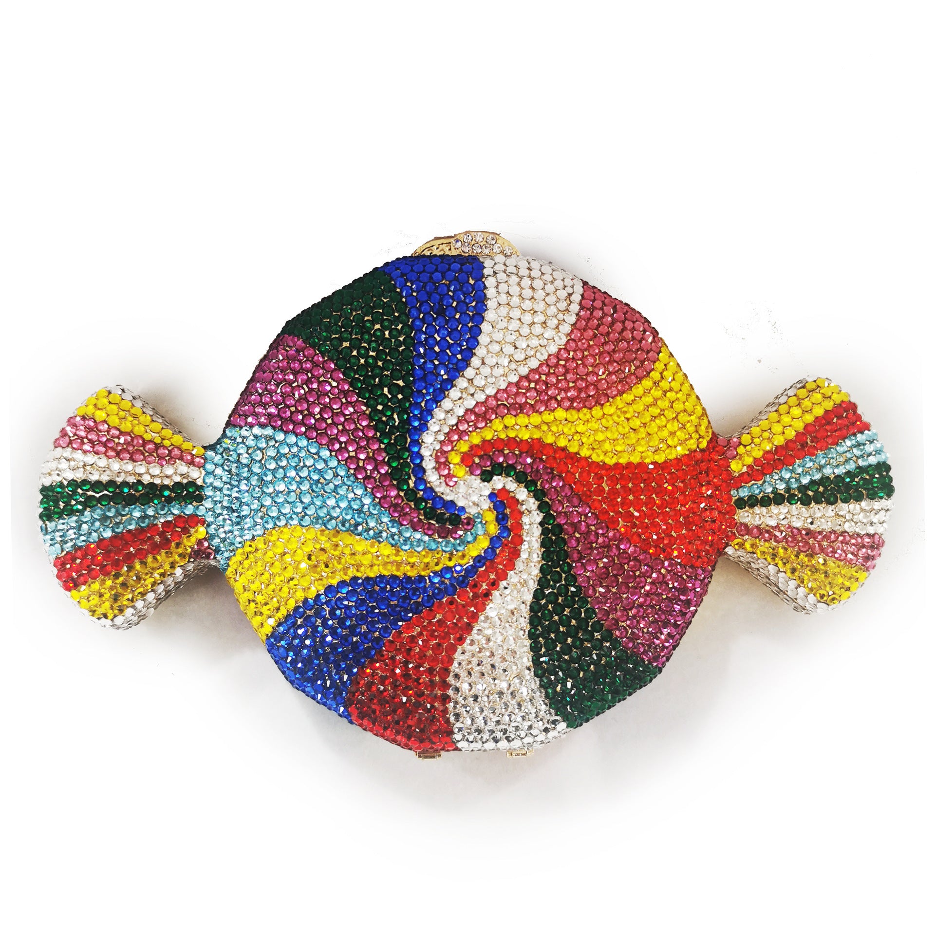 Mini pochette ornée de diamants fantaisie, de bonbons et de perles