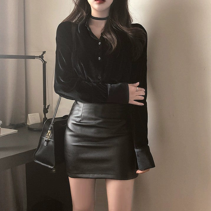 Ultra Sexy PU Mini Sheath Tight Skirt