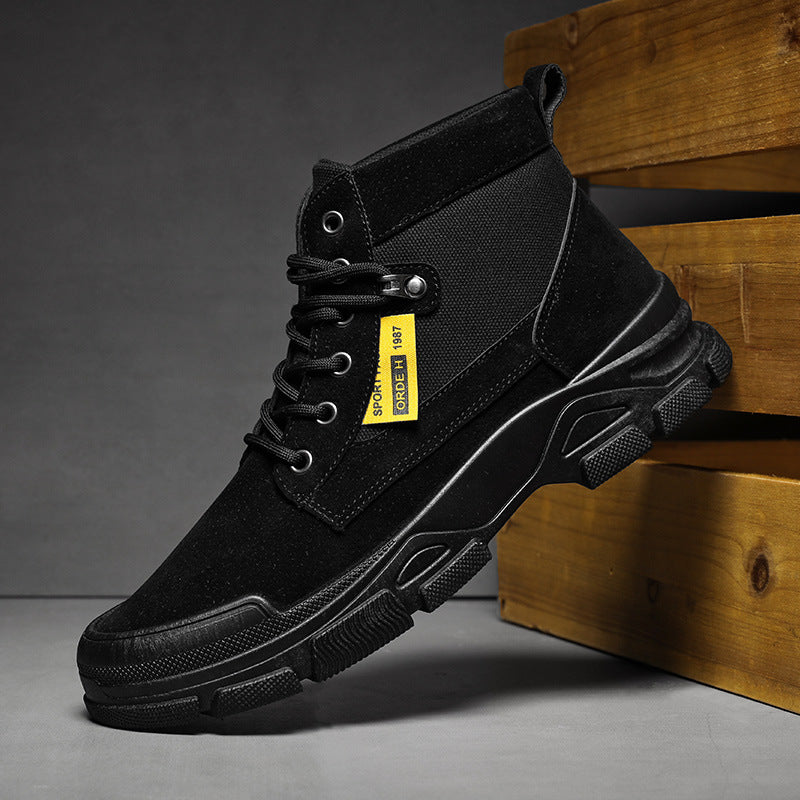 Men's British Casual High-Top Martin Boots with Artificial PU Upper