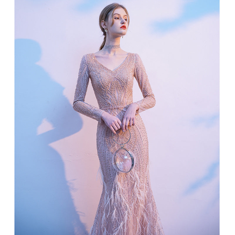 Presiding Fishtail Skirt Gold Dress