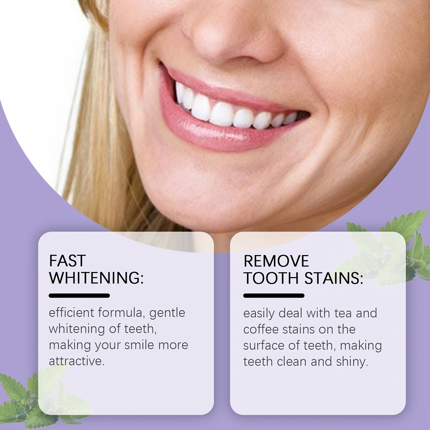 Bandes blanchissantes pour les dents Bandes pour les dents violettes Application sèche