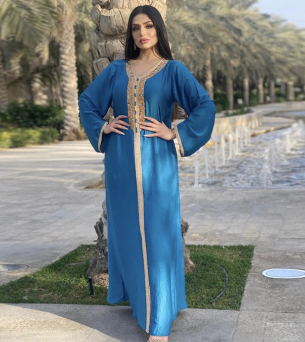 Robe en dentelle à ruban Hot Diamond pour femme en vert, rose et bleu