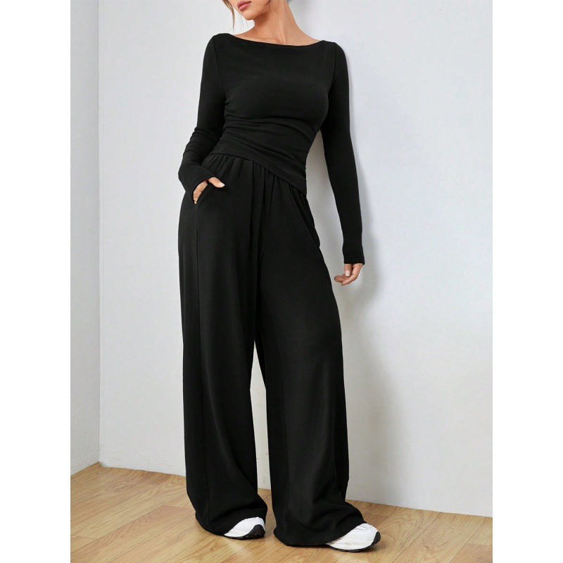 Costume décontracté irrégulier à manches longues pour femme avec poches, en coton, tailles S-XL