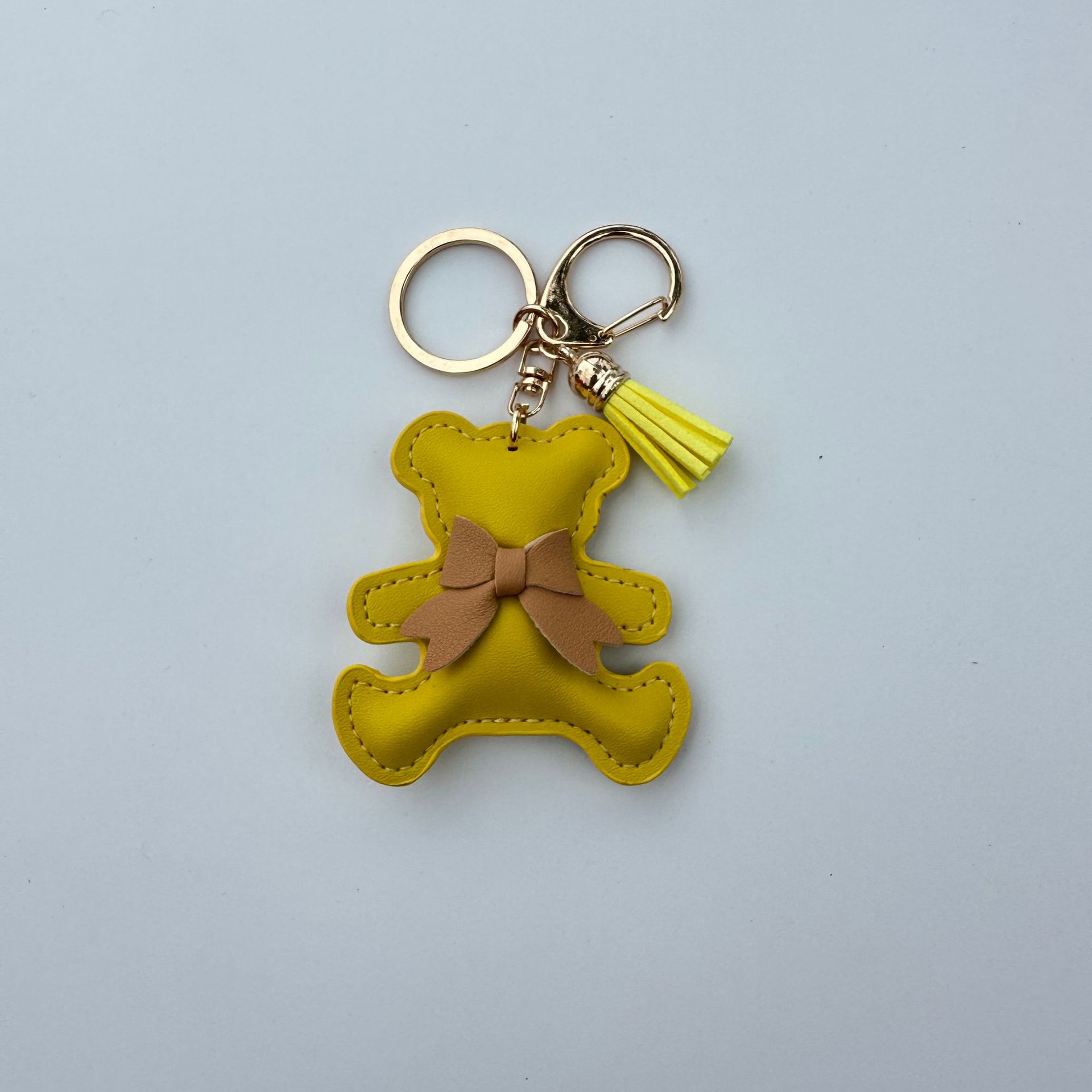 Cartoon Bear Artificial Leather Phone Case Pendant Keychain