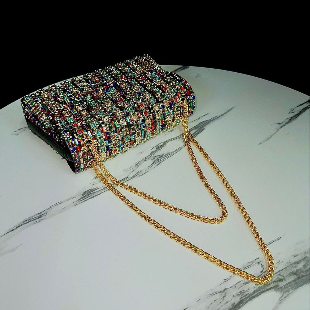 Full Diamond Handbag European American Retro Polyester