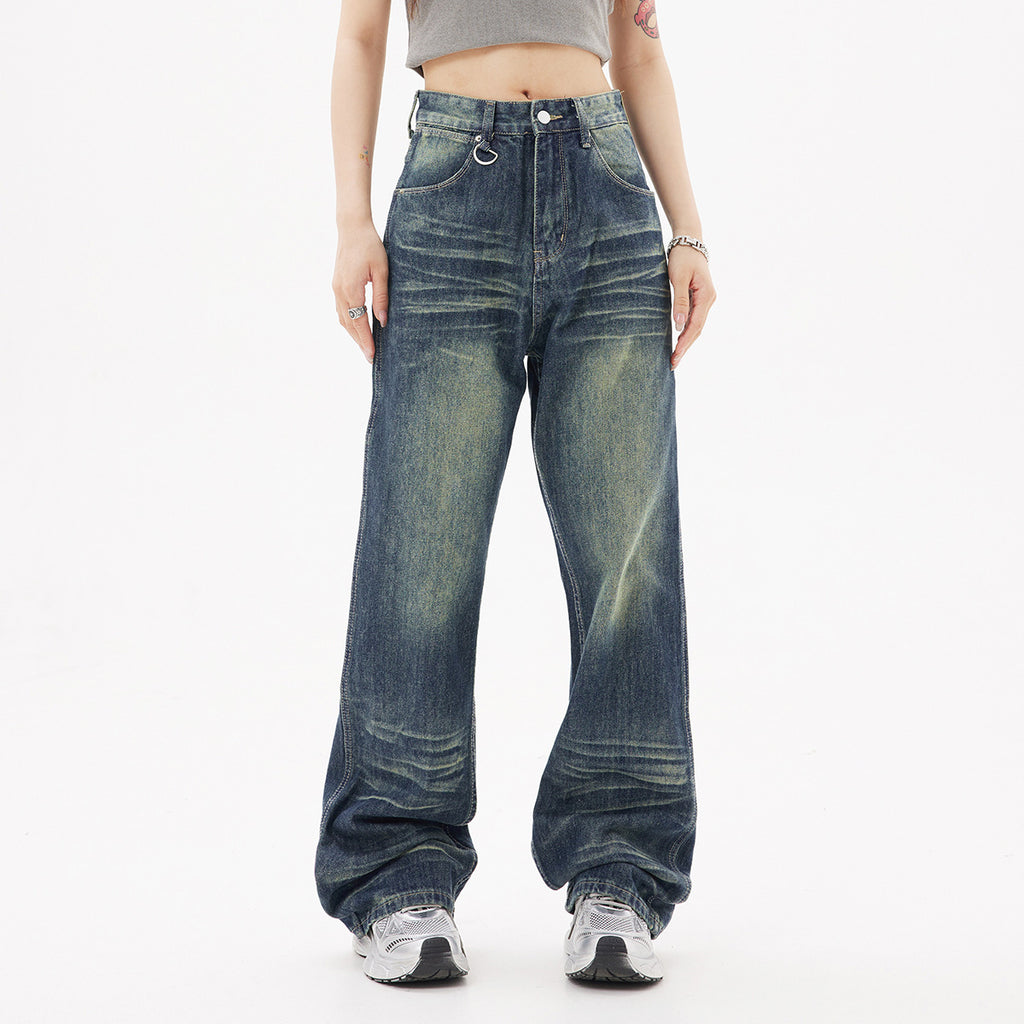 Distressed High Street American Blue Jeans