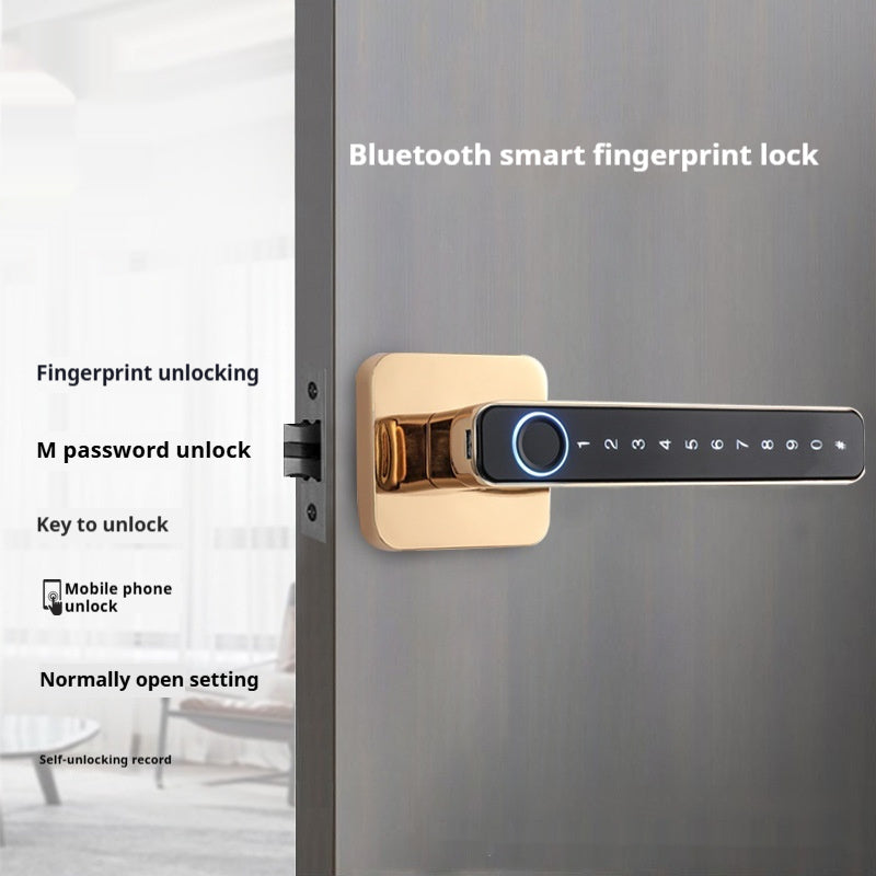 Serrure intelligente à empreintes digitales et mot de passe pour porte de chambre en bois