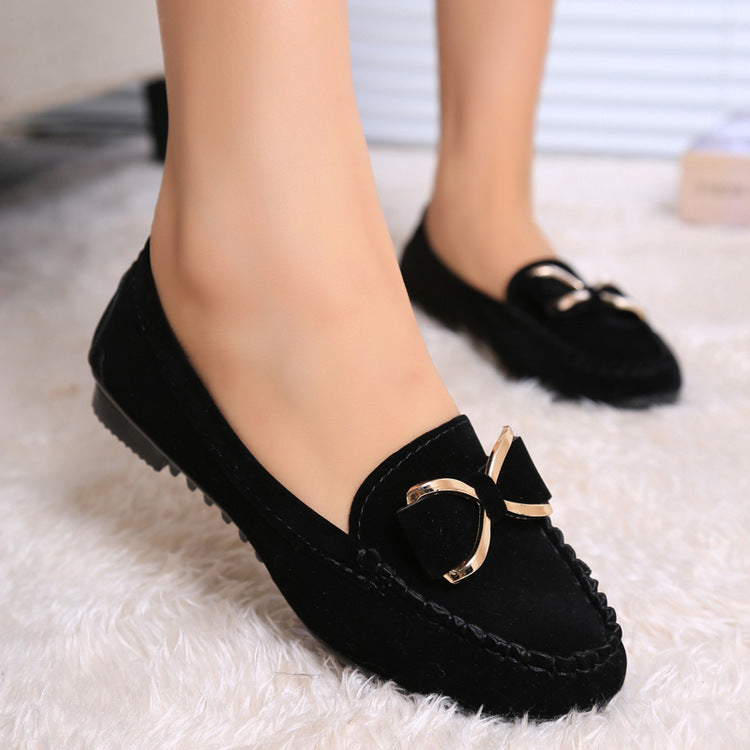 Mocassins plats décontractés pour femme avec nœud papillon