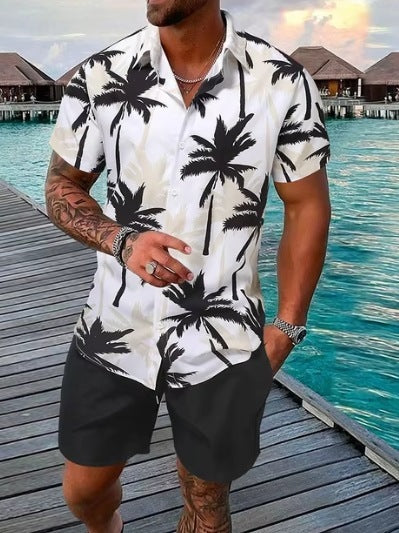 3D Digital Print Short Sleeve Shirt and Shorts Set