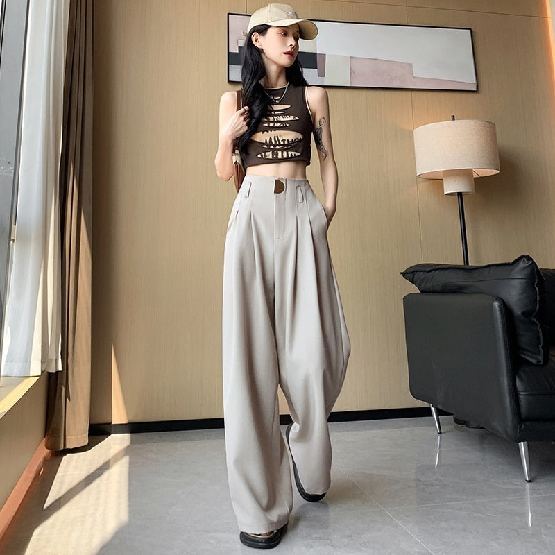 Women’s High-Waisted Wide-Leg Loose Draped Pants