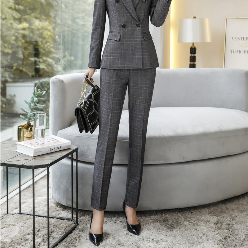 Slim Small Gray Formal Suit Work Clothes