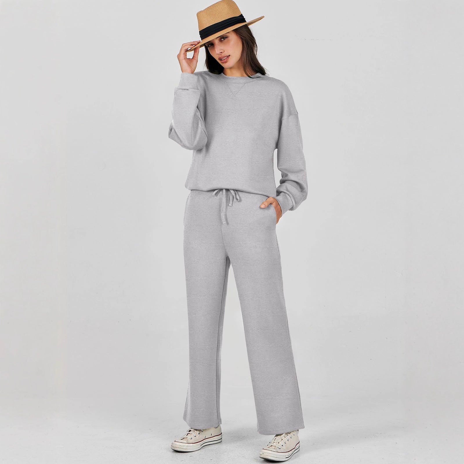 Ensemble de survêtement décontracté en polyester à manches longues pour femme