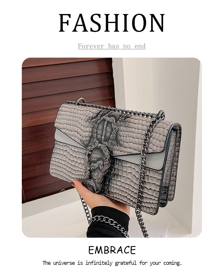 Women's PU Leather Chain Shoulder Messenger Bag 26cm