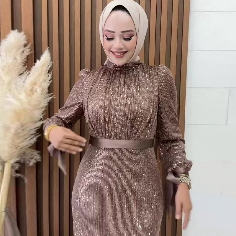 Autumn Solid Color Long Sleeve Loose for Muslim Women