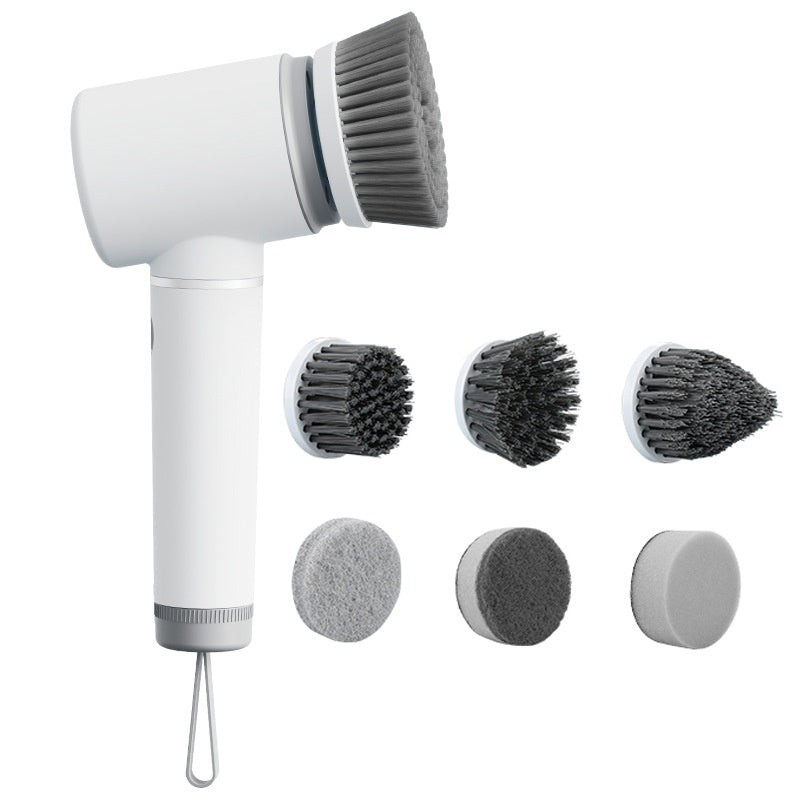 Electric Multifunctional Rechargeable Cleaning Dish Brush with 6 Brush Heads