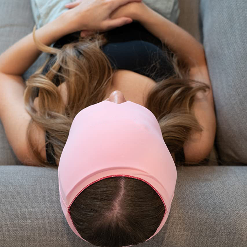 Migraine Relief Hat Cold Therapy Ice Pack Eye Mask for Puffy Eyes Comfortable Head Wrap