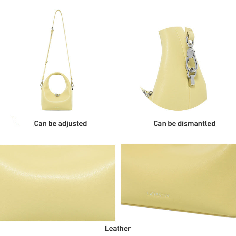Cowhide Leather One-Shoulder Messenger Bag for Women