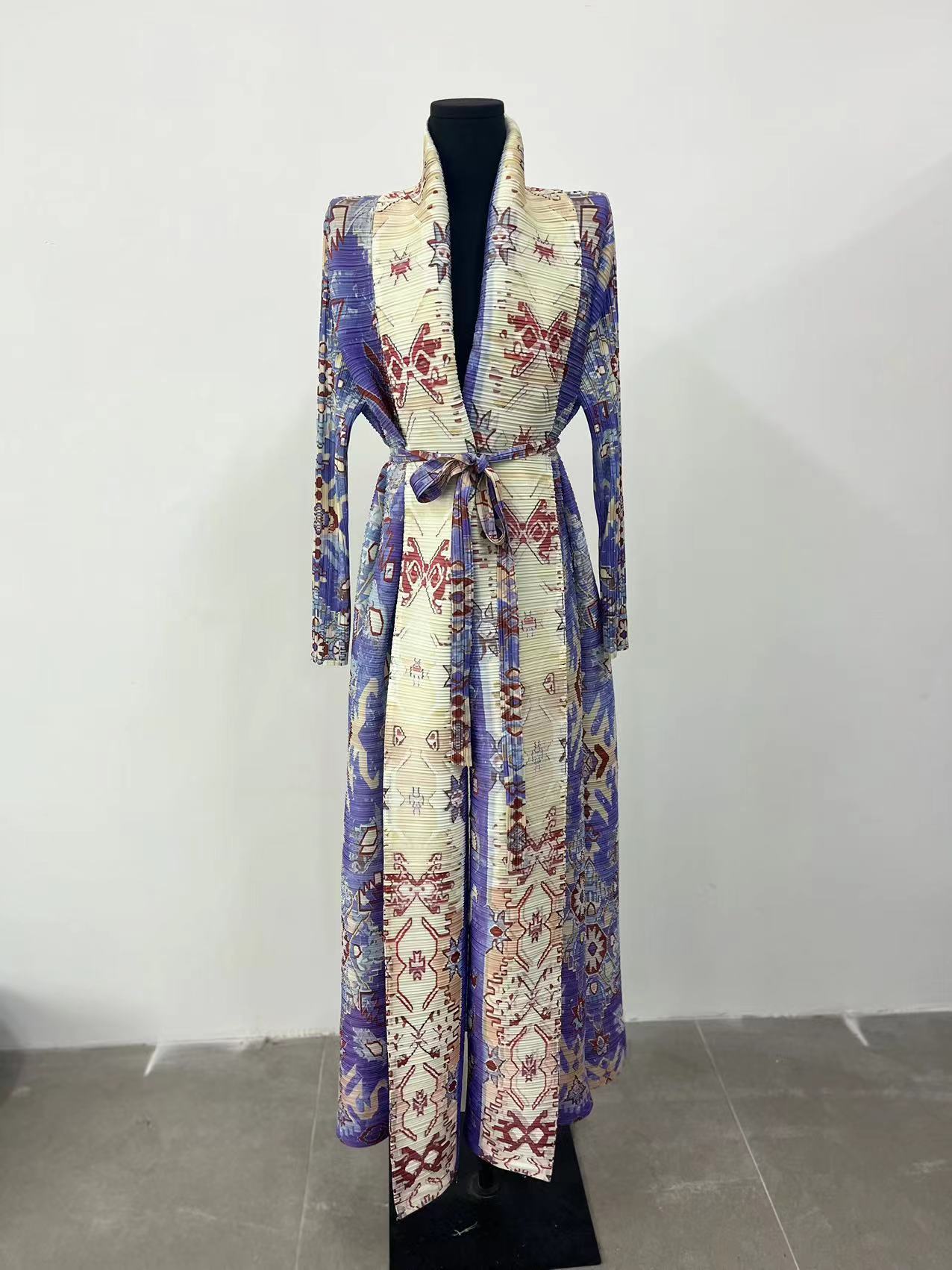 Trench polyvalent, abaya arabe élégante, imprimé