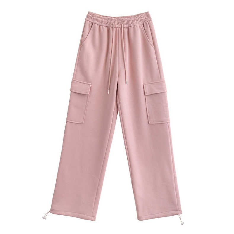 American Style Women's Casual Loose Tapered Drawstring Overalls