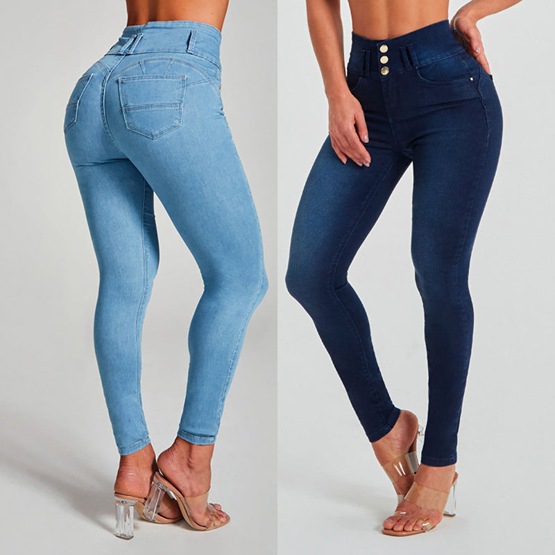 Jean Skinny Taille Haute Femme – Extensible, Sculptant et Rehausse Fesses